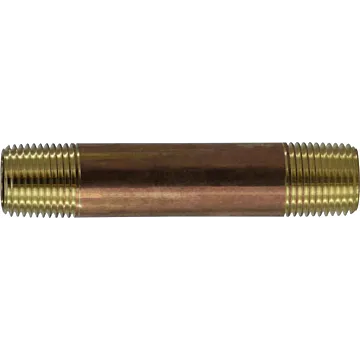 Midland Industries Red Brass Nipple - 1/2 in. x 5 in.