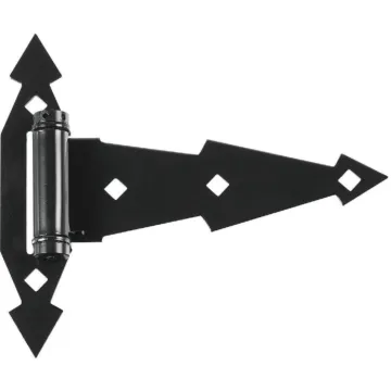National Hardware 7 In. Black Ornamental Spring Tee Hinge (2-Pack)