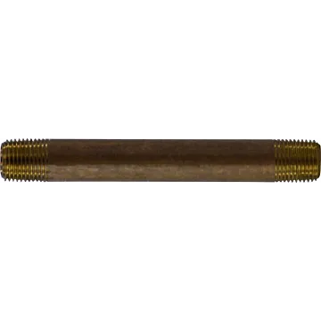 Midland Industries Red Brass Nipple - 1/8 in. x 4 in.