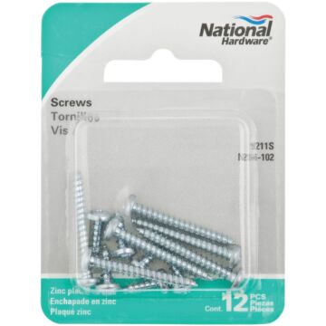 National Hardware Phillips Pan Head Steel Shelf Bracket Screw,Zinc (12 pcs)