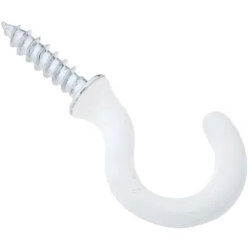 National Hardware Cup Hook (White Vinyl Coated - 5 pk) 1-1/8 in.