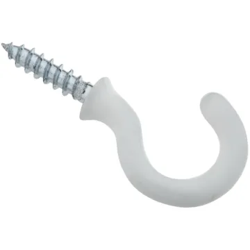 National Hardware Cup Hook (White Vinyl Coated - 50 pk) 1-1/8 in.