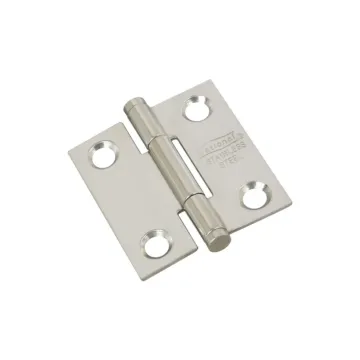 National Hardware Door Hinge 1-1/2 in, Square Corner, Removable Pin, Full Mortise, SS, 2pk