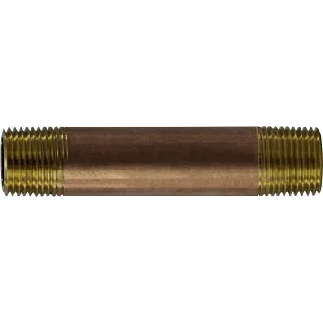 Midland Industries Red Brass Nipple  - 3/8 in. x 1-1/2 in.