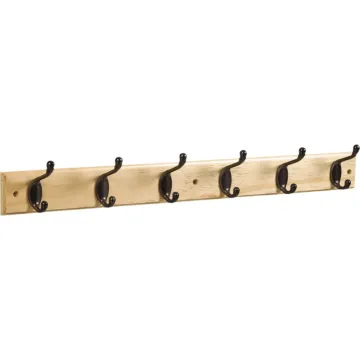 National Hardware 27 In. 6-Hook Oil Rubbed Bronze/Natural Hook Rail