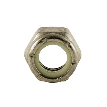 10-24 Nylon Lock Nut Coarse Thread, Stainless Steel   
