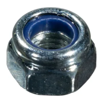 7 mm - 1.00 Nylon Lock Nut Coarse Thread, Zinc   