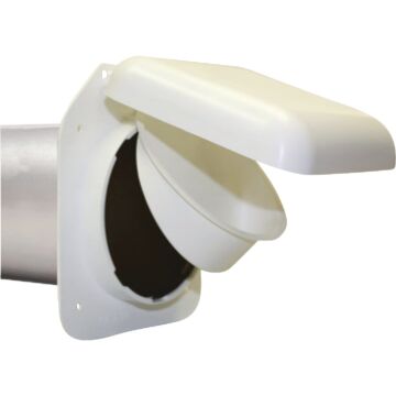 No-Pest Plastic Low Profile Dryer Vent Hood (White) 4 in.