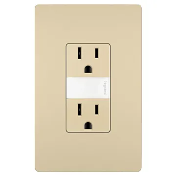 Pass & Seymour radiant® 15A Tamper-Resistant Outlet with Night Light, Ivory
