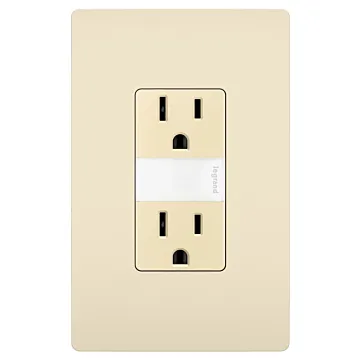 Pass & Seymour radiant® 15A Tamper-Resistant Outlet with Night Light, Light Almond