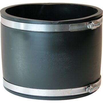 Fernco 6 In. x 6 In. Plastic to Plastic PVC Coupling