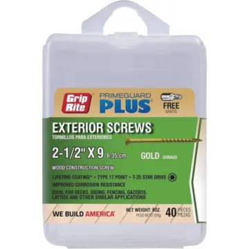 Grip-Rite PrimeGuard Plus #9 x 2-1/2 In. Star Drive Gold Exterior Construction Screw (40-Count)