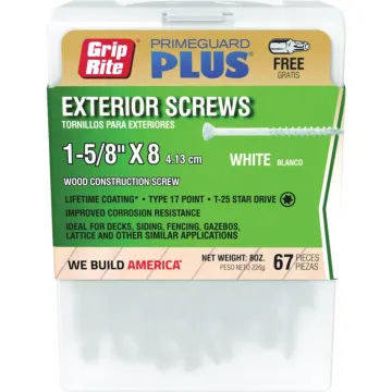 Grip-Rite PrimeGuard Plus #8 x 1-5/8 In. Star Drive White Exterior Construction Screw (40-Count)