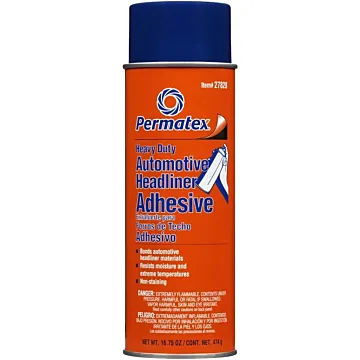Permatex 27828 Headliner and Carpet Adhesive, Liquid, Solvent, Amber, 20 oz Aerosol Can