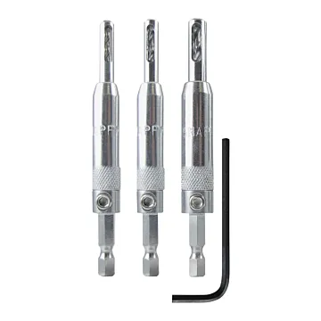 Make it Snappy Tools 3 Pieces 1/4 in High Speed Steel Self-Centering Hinge Bit Set