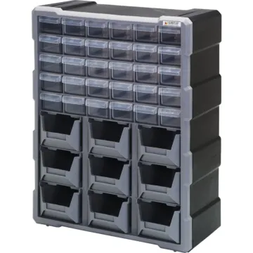 Quantum Storage Systems Quantum Storage 30-Drawer Clear Plastic Parts Drawer Cabinet with 9 Bins