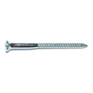 #14 x 3-1/2" Phillips Flat Head, Wood Screw, Zinc 