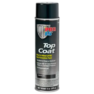 POR-15® 45818 15 oz Aerosol Gloss BlackLiquid Rust Preventive Top Coat DTM Paint