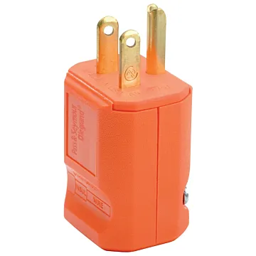 Pass & Seymour PS5965OCC20 Electrical Plug, Straight Blade, 15 A, 125 V, NEMA: NEMA 5-15P, Orange