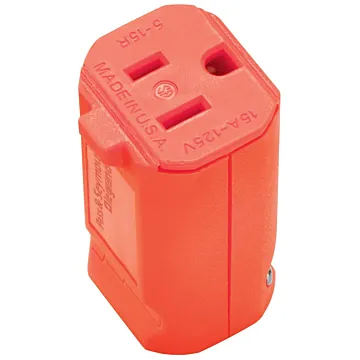 Pass & Seymour Legrand PS5969OCC20 Electrical Connector, 15 A, 125 V, NEMA: NEMA 5-15R, Orange
