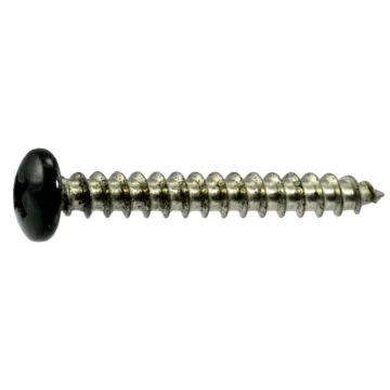 #10 x 1-1/2" Phillips Pan Head, Sheet Metal Screw, Stainless Steel, Black 