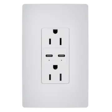 Pass & Seymour Recept Decora 15A with 2 USB-C White