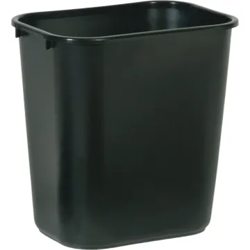 Rubbermaid Commercial 28-1/8 Qt. Black Rectangle Office Wastebasket