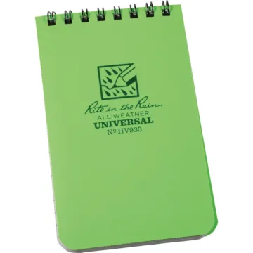 Rite in the Rain 3 In. x 5 In. 50-Sheet Top Spiral Hi Vis Green Notebook