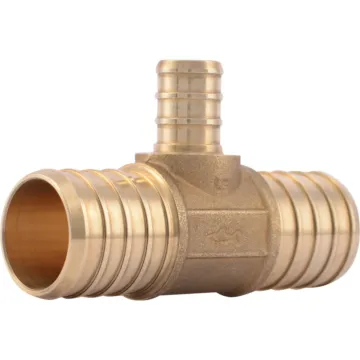 SHARKBITE SharkBite 1 In. x 1 In. x 1/2 In. Barb Reducing Brass PEX Tee