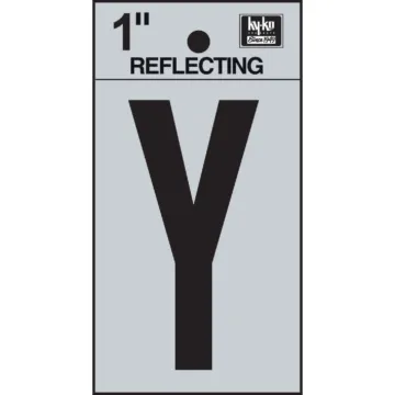 HY-KO Hy-Ko Vinyl 1 In. Reflective Adhesive Letter, Y