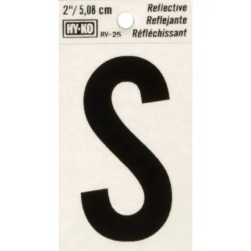 HY-KO Hy-Ko Vinyl 2 In. Reflective Adhesive Letter, S