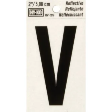 Hy-Ko Vinyl 2 In. Reflective Adhesive Letter, V
