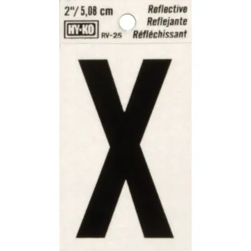 HY-KO Hy-Ko Vinyl 2 In. Reflective Adhesive Letter, X