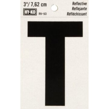 HY-KO Hy-Ko Vinyl 3 In. Reflective Adhesive Letter, T
