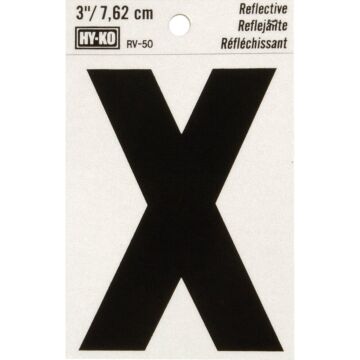 HY-KO Hy-Ko Vinyl 3 In. Reflective Adhesive Letter, X