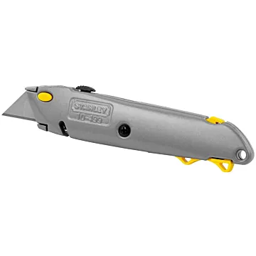 Stanley Quick-Change Utility Knife w/ Retractable Blade and Twine Cutter - 6-3/8 in.