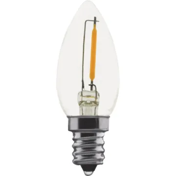 Satco 7W Equivalent C7 Candelabra Base 2700K Clear LED Bulb (2-Pack)