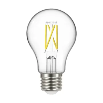 Satco 6.5 Watt - A19 LED Filament - Dusk to Dawn With PhotoCell - 2700K - Medium base - 320 deg. Beam Angle - 120 Volt