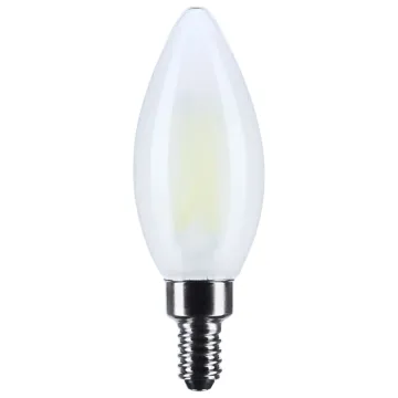 Satco 120V B11 LED Filament Candalabra Base Candle Tip Bulb (Frost) 5000K, 90 CRI, 760 Lumens