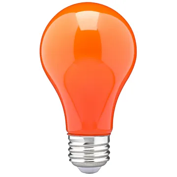 Satco 8 Watt A19 LED - Ceramic Orange - Medium base - 360 deg. Beam Angle - 120 Volt