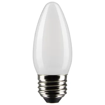 Satco 120V B11 LED Filament Medium Base Torpedo Bulb (Frosted - 2pk) 2700K, 90CRI, 500 Lumens