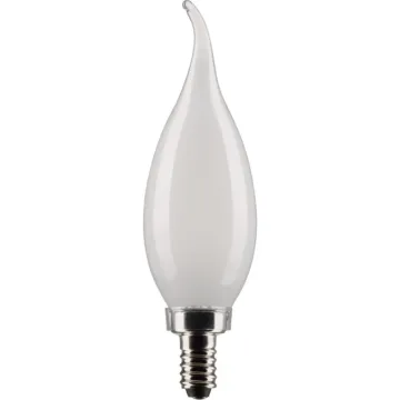 Satco 40W Equivalent Warm White Frosted CA10 Candelabra LED Decorative Light Bulb (2-Pack)