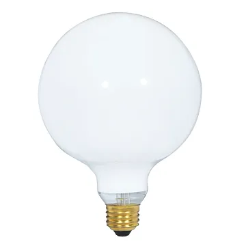 Satco 40 Watt G40 Incandescent - Gloss White - 4000 Average rated hours - 280 Lumens - Medium base - 120 Volt