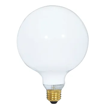 Satco 60 Watt G40 Incandescent - Gloss White - 4000 Average rated hours - 550 Lumens - Medium base - 120 Volt