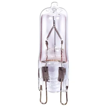 Satco 50 Watt - Halogen - T4 - Clear - 2000 Average rated hours - 750 Lumens - Double Loop base - 120 Volt - Carded