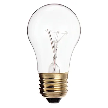 Satco 40 Watt A15 Incandescent - Clear - Appliance Lamp - 2500 Average rated hours - 300/225 Lumens - Medium base - 130/120 Volt - Carded