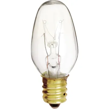 Satco 4W Clear Candelabra Base C7 Incandescent Night Light Bulb (2-Pack)
