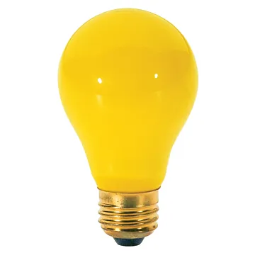 Satco 60 Watt A19 Incandescent - Yellow - 2000 Average rated hours - Medium base - 130 Volt - 2/Pack