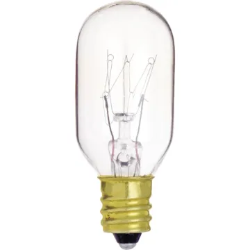 Satco 15W Clear Candelabra Base T7 Incandescent Tubular Appliance Light Bulb