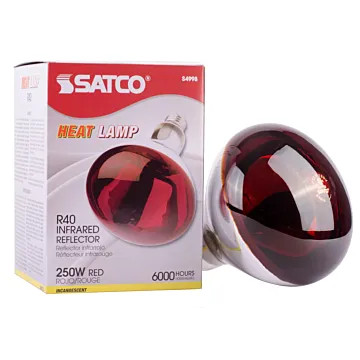 Satco 250 Watt R40 Incandescent - Red Heat - 6000 Average rated hours - Medium base - 120 Volt